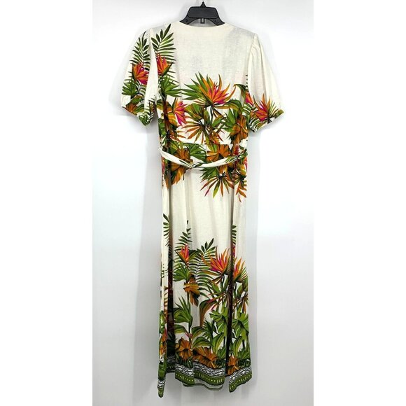 INC Maxi Dress Floral Print Linen Blend Tie Waist Pockets NWT - Picture 11 of 15